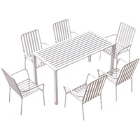 Meubles de salle à manger en métal blanc de style américain, table et chaises pour villa, jardin, balcon, cour, utilisation en extérieur