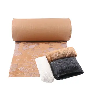 38cm * 50m kahverengi hex tampon yastık vellum kraft kağıt rulo ambalaj petek zanaat ambalaj kraft ambalaj kağıdı petek wrap