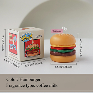 Nueva Llegada: Velas Estéticas con Diseño 3D de Hamburguesa para Amantes de la Comida Rápida, Regalo Creativo para Decoración del Hogar - Product Image 5
