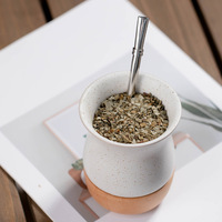 Gobelet en céramique et en bois pour yerba mate de 260 ml