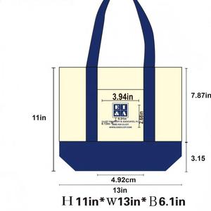 Custom Printing Eco Durable Versatile Cotton Organic Canvas Shopping <b>Tote</b> Bag With Pocket Rope Handle - Product Image 5