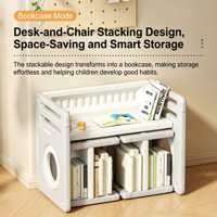Table et chaise multifonctionnelles 4-en-1 pour enfants, pliables, avec bureau de construction, chevalet d'art et rangement pour jouets, pour chambre et école
