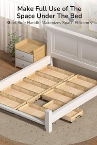 Tiroir de rangement sous le lit en bois massif avec couvercles, roues, poignées armoire divisée pour organisateur de <span class=keywords><strong>caisse</strong></span> de placard - Product Image 5