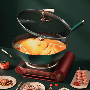 Sartén Antiadherente AUX de 32 cm, Redonda, Verde Oscuro, con Tapa, Compatible con Inducción, Solo Lavar a Mano - Product Image 4