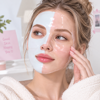 Masque en feuille d'hydrogel profond OEM au collagène et à l'acide hyaluronique pour lutter contre les rides, minimiser les pores et améliorer l'élasticité, format voyage pour tous types de peau