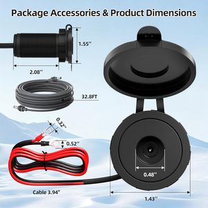 Kit de montage mural Starlink Mini avec adaptateur d'alimentation élévateur 12V-24V vers 20V et câble CC de 10 m - Product Image 2