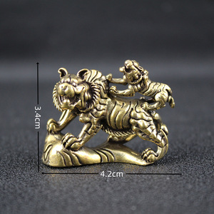 Brass Mother And Child Tiger Decorations 2Pcs Feng Shui <b>Desk</b> Supplies For Home <b>Office</b> - Product Image 4