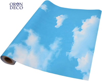 Rouleaux de papier peint autocollant ORON DECO personnalisés taille 3D imperméable fenêtres bleu ciel pour chambre à coucher