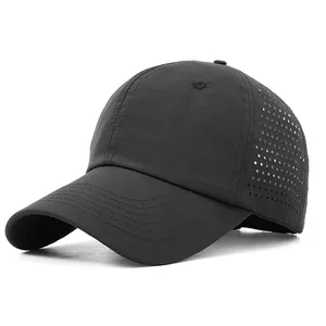 防水激光切割孔定制帽子轻质非结构化运动帽快干跑帽BSCI帽供应商