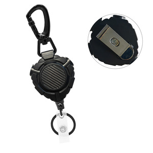 Clip trasero con forma de corazón para viajes transfronterizos, mosquetón giratorio de 360 grados de alta resistencia, cable de acero retráctil, fácil de tirar. - Product Image 1