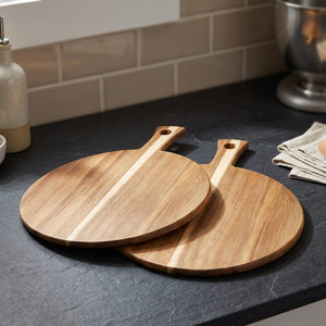 Planche à découper en bois d'acacia de 1,5 cm d'épaisseur avec poignée pour servir, planches à découper de cuisine, pizza, pain, fromage, charcuterie, fruits, légumes - Product Image 4