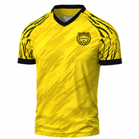 Maillot de football en sublimation de haute qualité en gros, T-shirt personnalisé pour homme, maillot de football rétro jaune original, uniformes de football