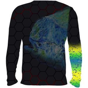 Herren Mahi-Mahi Angelhemd Langarm Fischmuster Performance Outdoor-Hemd Maßgeschneiderte Sublimations-Angelkleidung - Product Image 5