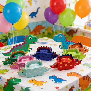 Cajas de Papel para Dulces con Diseño de Dinosaurio, Cajas de Regalo para Galletas, Decoración para Fiestas de Cumpleaños y Baby Shower - Product Image 6
