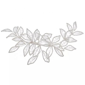 Handmade Rhinestone Chain Silver Leaf <strong>Hair</strong> <strong>Accessories</strong> <strong>Women</strong> <strong>for</strong> Bridal Wedding - Product Image 1