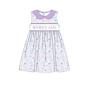 Tenues personnalisées pour enfants, filles et garçons, avec motif floral, plaid violet, adorable barboteuse pour bébé, assortiments pour frères et sœurs, vente en gros de vêtements pour enfants - Product Image 3