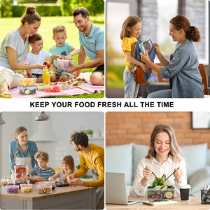 Contenitore per Alimenti in PP Senza BPA, Ermetico, Riutilizzabile, Impilabile, Adatto per Frigorifero/<span class=keywords><strong>Microonde</strong></span>/Lavastoviglie, per Preparazione Pasti e Organizzazione Campeggio - Product Image 5