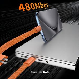 Câble de données plat tressé en alliage d'aluminium 60W avec logo OEM redessiné, <span class=keywords><strong>charge</strong></span> <span class=keywords><strong>rapide</strong></span> 3A et <span class=keywords><strong>charge</strong></span> intelligente pour <span class=keywords><strong>iPhone</strong></span> 17 16 Samsung - Product Image 6