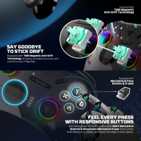 Control de Juego Inalámbrico Fantech WGP15V2S EPSILON BT 2.4GHz para PC y PS, Multiplataforma, con Efecto Hall y Vibración de 4 Niveles