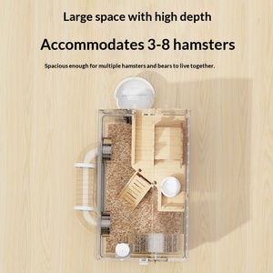 Villa de luxe pour <span class=keywords><strong>hamster</strong></span>, mesures anti-évasion et anti-morsure, <span class=keywords><strong>cage</strong></span> à <span class=keywords><strong>hamster</strong></span> grande, transparente, en acrylique et en bois - Product Image 3