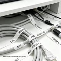 Étiquette de câble autocollante, étiquette en PVC imperméable à inscrire pour la gestion du câblage des salles de serveurs