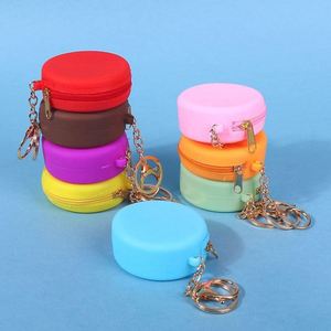 Sac cosmétique étanche en silicone pour filles NH NH055, fermeture éclair, couleur unie, étui élégant pour écouteurs et monnaie, style bonbon - Product Image 3