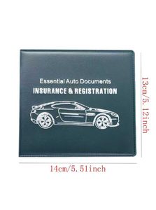 Organizzatore per Documenti <span class=keywords><strong>Auto</strong></span> da Cruscotto, Porta Carte d'Identità e Assicurazione in Pelle PU Impermeabile con Scomparti Multipli - Product Image 2