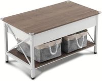 Table basse moderne en bois avec rangement en tissu, 36 pouces, avec dessus relevable, pour salon, vente chaude