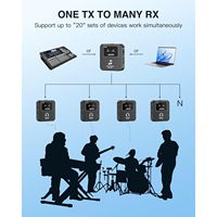 Système de monitoring intra-auriculaire sans fil LEKATO MS-20 2.4G IEM avec appairage automatique, prise en charge OTG, 1 émetteur, système d'équipement à une étape avec chargement
