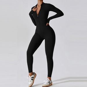 Tuta intera <span class=keywords><strong>da</strong></span> yoga e fitness con cerniera, a maniche lunghe, traspirante, ad asciugatura rapida, a vita media, per club e <span class=keywords><strong>abbigliamento</strong></span> <span class=keywords><strong>da</strong></span> <span class=keywords><strong>lavoro</strong></span> <span class=keywords><strong>da</strong></span> <span class=keywords><strong>donna</strong></span> - Product Image 5
