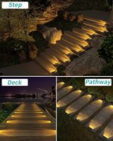 Lampes solaires LED pour marches, haute luminosité, étanches IP68, garantie 1 an, lot de 4, anti-corrosion, 50000 heures, pour jardin extérieur