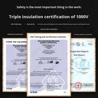 Coupe-câbles à cliquet isolé EXPLOIT VDE 1000V, qualité industrielle, en acier allié au chrome-vanadium, rouge/jaune/noir
