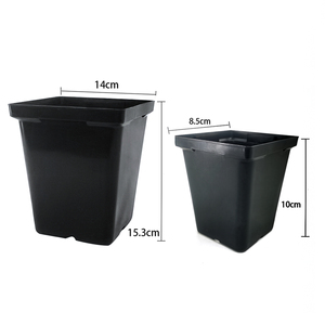 Huazhiai Horticultural Square Black Plastic Nursery Flower Pots Plant Pot