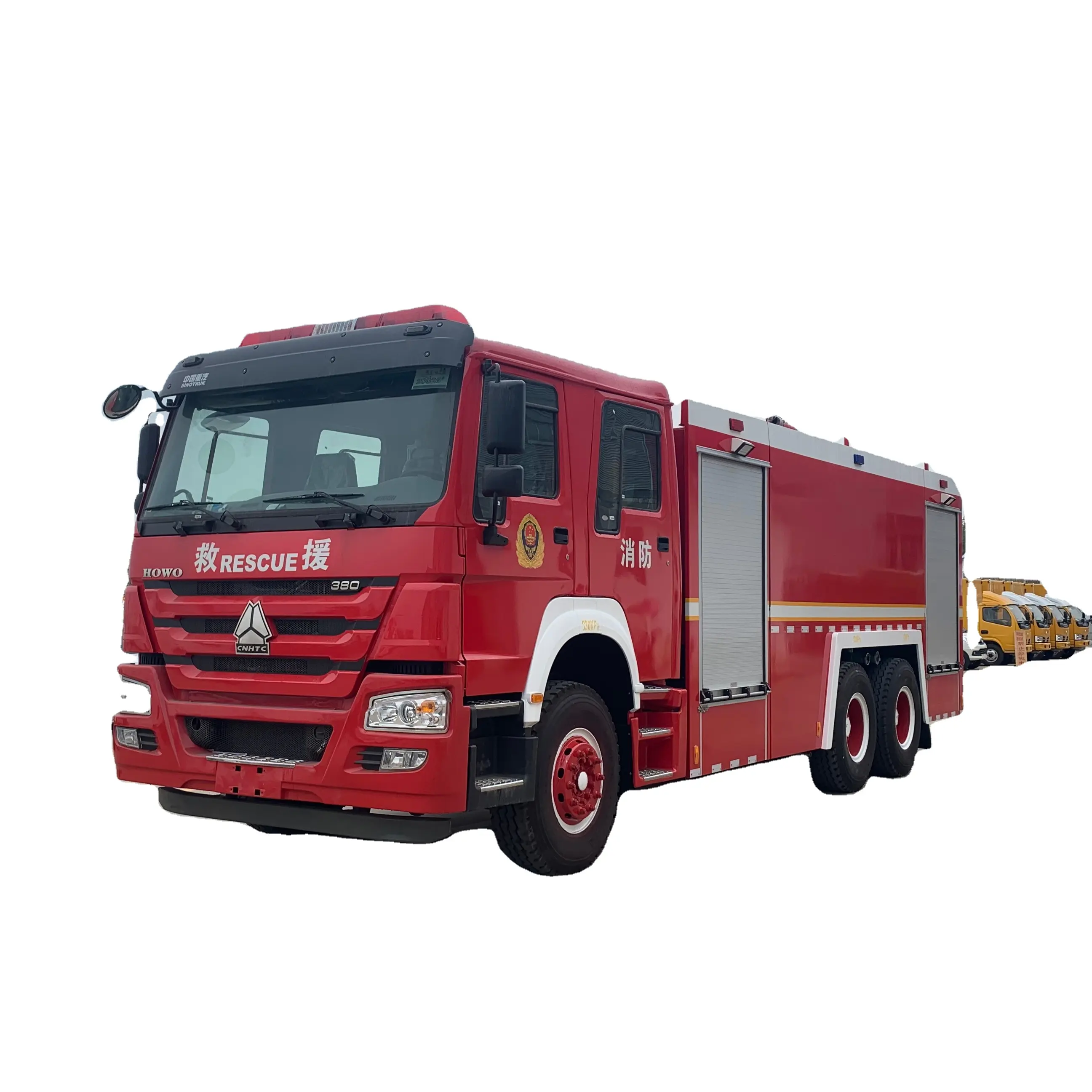 HOWO ISUZU Foton 6x4 köpük su yangın merdiveni kamyon yangın söndürme kamyonu fiyat