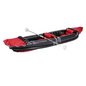 Kayak à air gonflable en PVC de saison Boîte de couleur OEM Kayak 2 places Bateau en plastique avec kayak à moteur Océan 2 personnes