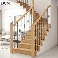 Balustres géométriques en métal noir mat de la marque DVN pour escaliers de villas/hôtels/appartements/bibliothèques en Asie du Sud-Est