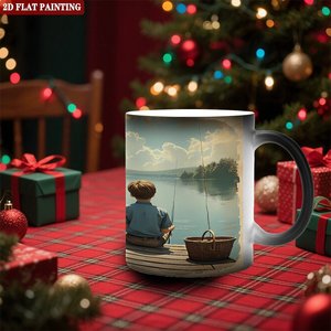 Mug en céramique noir givré 11oz, tasse magique thermosensible, cadeau pour invités de fête d'anniversaire - Product Image 2