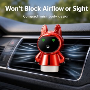 Difusor de Carro Mini Robô Coelho para Remoção de Odores e Aromatização com Atomização de Névoa Fina Nano, Aroma Fresco e Duradouro - Product Image 2