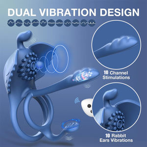 10-Gang-Vibration Fernbedienung Prostata-Massage gerät Verzögerung Ejakulation Penis ringe Klitoris Stimulator Sexspielzeug für Paare - Product Image 3