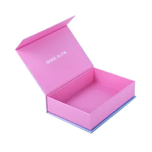 Rosa leere Presse auf Nagel box und Tablett Verpackung Fenster Farbe Logo Nagel boxen für Press Ons