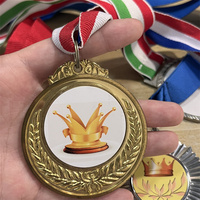 Médaille de sublimation double face en alliage de zinc vierge avec ruban pour la vente en gros
