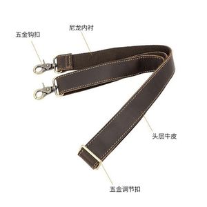 Men's Crossbody <b>Bag</b> Genuine Leather <b>Replacement</b> Adjustable Length Single Shoulder <b>Strap</b> Hr Brand Modern Style Portable - Product Image 5