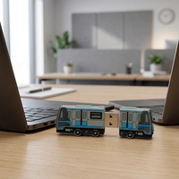 Clé USB en forme de train, en PVC souple, USB 2.0, 2 Go, stockage de données original