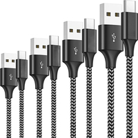 Kabel USB Type C Nylon Kepang Kustom 2A 3A Pengisian Cepat Kabel Data untuk Ponsel Android