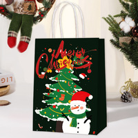Sacs cadeaux de Noël personnalisés en papier kraft écologique, fond carré, imprimé Père Noël, pour cadre photo, emballage de bougies, petit MOQ