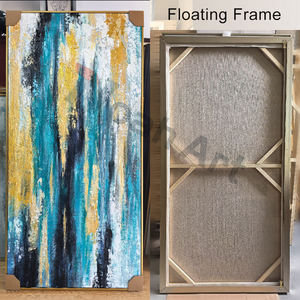 Peinture à l'huile originale moderne peinte à la main, paysage <span class=keywords><strong>de</strong></span> <span class=keywords><strong>lac</strong></span> vert, art mural abstrait vert et doré sur toile - Product Image 6