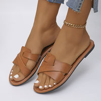 Sandales de plage populaires pour femmes, chaussures d'été, mules décontractées et tendance pour dames