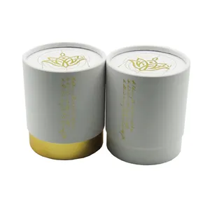 Emballage rond en carton pour thé respectueux de l'environnement, rigide, 50 unités, avec boîte à couvercle