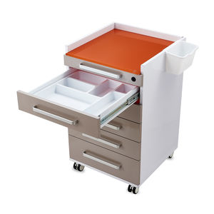 प्लेट दंत चिकित्सा क्लिनिक संयोजन कैबिनेट पोर्टेबल मोबाइल दंत कैबिनेट 5 बैरल दराज के साथ ग्लास - Product Image 2