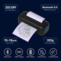 Imprimante thermique miniature pour tatouages OEM ODM de 3 pouces, 202g, avec application IA et Bluetooth, logo personnalisé, vente en gros d'usine pour studio de tatouage